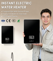 Système de douche électrique sans réservoir 220V 4500W pour la maison, l'hôtel, la salle de bain, chauffage rapide, thermostat numérique, économie d'énergie, IPX4, sûr