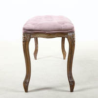 Banc en bois antique, luxe, velours rose, design traditionnel, banc de chevet en bois pour la maison, pour la salle à manger en plein air, le patio ou l'hôtel
