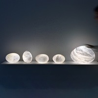 Lampe de table LED moderne en laiton de luxe prix d'usine lampes de table GALET L en albâtre pour bureau d'hôtel et salle de lecture alimentation CC