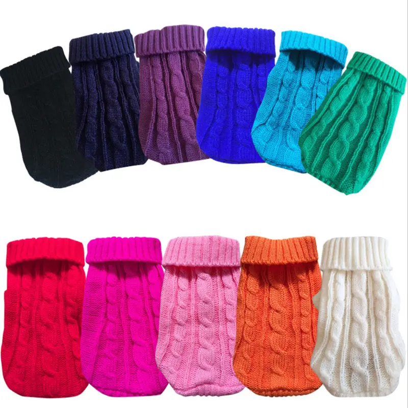 Wholesale Winter Thickened Pet Knit Sweater Teddy Warm Pullover Jumper Dog Sweater
