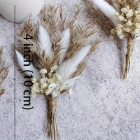 Buket Bunga Kering Rustic Desain Pampas Bunga Kering Mini Buket Bunga G30 Tren Terbaru Kotak Karton Pernikahan Paskah 10cm