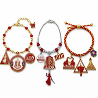 Bracelet en argent plaqué avec symbole personnalisé, cadeau de membre, marque privée, vente chaude, best-seller, fabriqué à la main, fabricant, bracelet avec lettres grecques