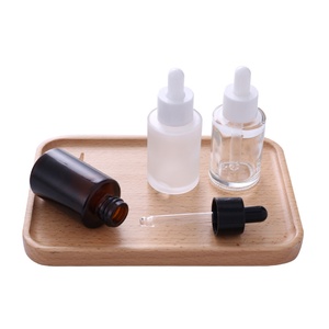 Botella de vidrio esmerilado de 30 ml (1 oz) con gotero blanco/negro para suero/esencia - Product Image 6