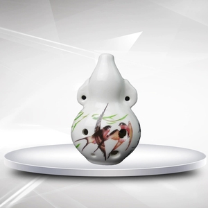 Ocarina en céramique de style chinois à 6 trous avec peinture de paysages et de fleurs, pour les apprenants de musique et comme cadeau souvenir - Product Image 3