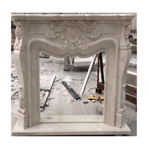 Cheminée de style traditionnel en marbre sculpté à motifs floraux, meuble <span class=keywords><strong>TV</strong></span> autoportant pour villa, avec télécommande - Product Image 3