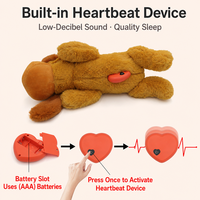 Jouet en peluche couineur pour chien, motif battement de cœur, pour soulager l'anxiété, favoriser le sommeil et le confort comportemental, jouet à mâcher pour chiot, vente en gros, usine OEM personnalisée