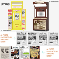 Photomaton interactif à impression de journaux JLJ Machine à selfie avec mise en page de la vieille école Photomaton de vente de photos de style vintage