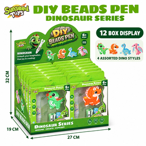 Sunseed <span class=keywords><strong>Kids</strong></span> Dinosaur Educatief DIY Kralenpennenset Creatieve knutselset 4 dinosaurusontwerpen Koelkastmagneten Tasbedels Cadeau voor - Product Image 2