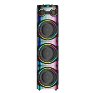 Enceinte de fête extérieure Boombox Bass 12 pouces 3 pièces 50000W avec LED RGB, entrées USB/AUX, microphone intégré, enceinte karaoké sans fil