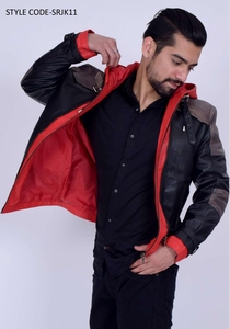 เสื้อแจ็กเก็ตหนังมีฮู้ดสำหรับผู้ชาย, ใหม่เสื้อโค้ทหนังแท้สำหรับขี่มอเตอร์ไซค์ฤดูหนาว - Product Image 2