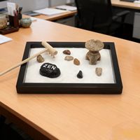 Kit de jardin zen de bureau en gros, magnifique ensemble de jardin miniature japonais en résine de qualité supérieure, cadeau pour la maison, accessoires de bureau