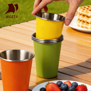 Tasse à bière en acier inoxydable incassable de 350 ml à paroi simple pour restaurant, café, thé et boissons - Product Image 3