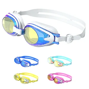 JSJM Fashion Swim Goggles Kids Sports Swimming Pool Equipment Anti-Fog Swimming Glasses For Boys Blue