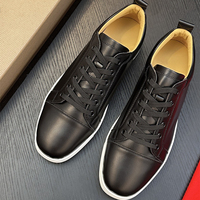 Chaussures de skate basses pour hommes en cuir véritable gris de qualité supérieure, chaussures décontractées à lacets avec bout uni de luxe
