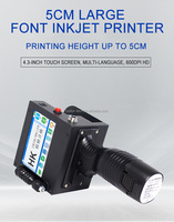 Imprimante jet d'encre portable 50,8 mm pour emballage carton, machine de codage de logo 5 cm