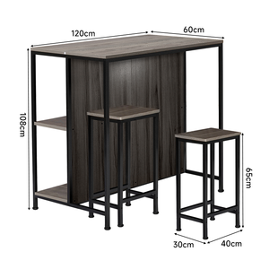 Wholesale Dining <strong>Table</strong> Set Restaurant Furniture Modern <strong>Tall</strong> Antique Brown Steel Wood Dining <strong>Table</strong> and Dining Chair Set - Product Image 2