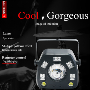 Bola Mágica Púrpura LED Giratoria, Luces de Discoteca, 4 en 1, Estroboscópica, Flash, Activación por Sonido, Láser, Iluminación DJ, ABS, IP44 - Product Image 5