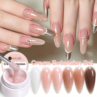 UR SUGAR 15ml Gel d'extension rose laiteux à texture lisse OEM, Gel de construction fortifiant pour le renforcement des ongles