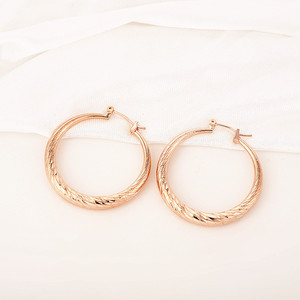 <b>Hoop</b> <b>Earrings</b> Round Gold <b>Silver</b> Rose Gold Copper Alloy Party Fashion Jewelry Large Irregular Cut <b>Earrings</b> - Product Image 2