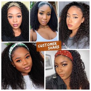 Perruque bandeau bouclée <span class=keywords><strong>afro</strong></span> 100% <span class=keywords><strong>cheveux</strong></span> humains, courte, bouclée <span class=keywords><strong>afro</strong></span>, densité 200, perruque <span class=keywords><strong>foulard</strong></span> à ondulations profondes, perruques <span class=keywords><strong>foulard</strong></span> à ondulations indiennes - Product Image 6