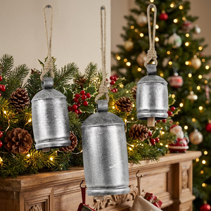 Carillon éolien en métal plaqué argent, clochettes rondes en fonte, ornement suspendu pour la décoration de la maison, style traditionnel - Product Image 2
