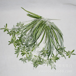 Planta Artificial de Araña Suave con 15 Flores y Borde Dorado, Decoración Colgante para Hogar y Bodas - Product Image 4