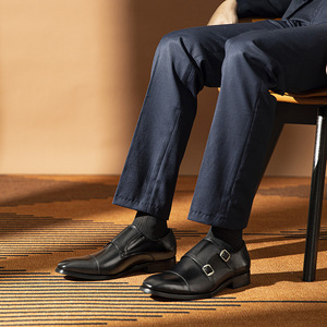 Premium Top Layer Cowhide Comfortable Breathable Business Formal Genuine Leather Slip-On Men's Suit Shoes <b>Support</b> Wholesale - Product Image 2