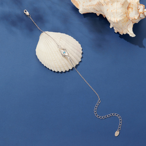 Bracelet chaîne plaqué argent avec pendentif œil turquoise, bijou classique unisexe, cadeau - Product Image 4