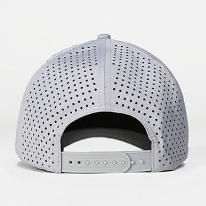 Wholesale Microfiber Sport <strong>Cap</strong> Blank Design 3D Embroidery Logo <strong>Grey</strong> <strong>Baseball</strong> <strong>Cap</strong> Custom Perforated Golf Hats Laser Holes <strong>Caps</strong> - Product Image 4