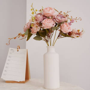 Fabrika toptan yapay çiçekler, 7-head iki renkli gül, ev dekorasyon parti toptan - Product Image 4