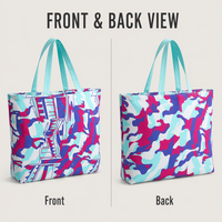 Sacs en toile de coton tissée à grande capacité, imprimés sur toute la surface, motifs géométriques abstraits, style urbain multicolore