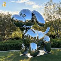 Statue en métal de conception personnalisée Offre Spéciale Sculpture de chien en ballon en acier inoxydable