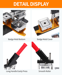 Máquina Manual de Alta Calidad para Hacer Insignias de Acero de 50 mm con Cortador Magnético Cuadrado y Moldes para Uso en Restaurantes - Product Image 3