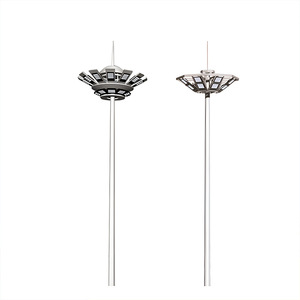 Lampadaire Solaire LED pour Jardin, Corps en Fer, IP66, Blanc Chaud Doux 2700K, Capteur de Mouvement Non Détachable, Angle de Faisceau 144° - Product Image 1