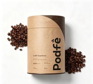 Eco-Friendly Kraft Paper Coffee Tube With Open <b>Window</b> Recyclable Cylindrical Canister For Coffee Beans Storage - Product Image 4