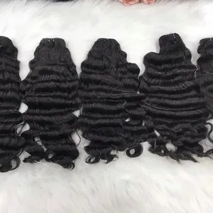 top quality 8 to 32 inches natural black color deep wave weft hair extensions Vietnam human hair wholesales price