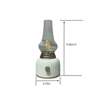 Lampe de Noël LED sans fil personnalisée en résine européenne, alimentée par piles, avec abat-jour en verre E26, à intensité variable, pour décoration de salon