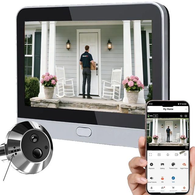 1080P HD 2.4G WiFi Video Door Phone Two Way Talk Indoor LCD Display Tuya App Control Door Camera with 10/20/60 Seconds Recording