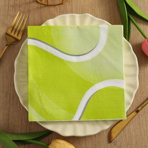 Disposable Paper Napkins 330mmx2 20 Sheets Per Pack Party Use Green Printed Design - Product Image 3