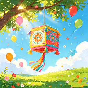 Piñata colorée faite à la main, parfaite pour les fêtes d'anniversaire des enfants, les fiestas, les carnavals et les décorations de célébrations festives - Product Image 3