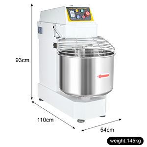 Mélangeur à spirale à vitesse variable pour usage commercial, bol en acier inoxydable avec protection de sécurité pour boulangerie - Product Image 2