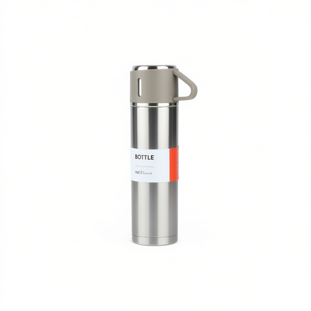 Myrva 500Ml Stainless Steel Thermos Vacuum Flask Portable Travel With Cups Minimalist Design 6 12 Hour Insulation