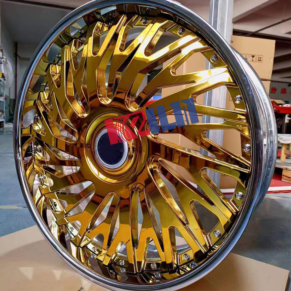 Concave Forgiato/Rucci Wheels - 20/22/24/26 Inch Gold Face & Chrome Lip ...