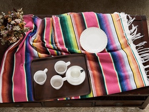 Manta mexicana Cubierta de mesa al aire libre Fiesta Manta de sarape mexicana Mantel <span class=keywords><strong>para</strong></span> decoraciones de boda de Fiesta Mexicana - Product Image 5