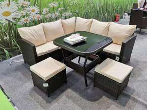 أريكة محادثة من 5 قطع مقطعية مع خوص الروطان ، مع ، من من من من من من الخيزران الهندي - Product Image 4