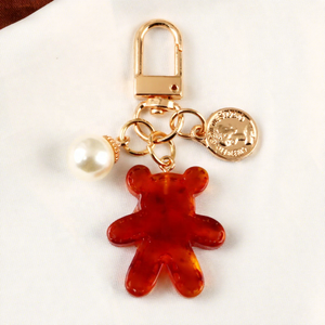 Mignon ours perle écologique <span class=keywords><strong>en</strong></span> alliage de <span class=keywords><strong>Zinc</strong></span> voiture <span class=keywords><strong>porte</strong></span>-clés <span class=keywords><strong>porte</strong></span>-clés pendentif créatif couleur bonbon métal marque sac accessoires - Product Image 2