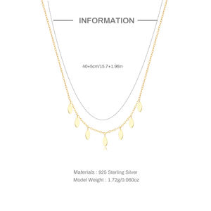 قلادة شوكر من الفضة الإسترلينية عيار 925 مع قلادة ذهبية متدلية على شكل قطرة - Product Image 2