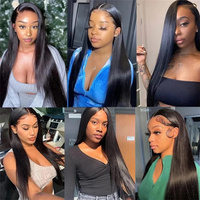 Perruque HD Lace Front de cheveux humains lisses bon marché perruques d'extension de cheveux vierges brésiliens pour les femmes noires vendeurs de perruques Lace Closure