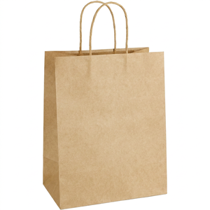 Sacs en papier kraft personnalisés avec logo imprimé, grande capacité, écologiques, durables, pour l'emballage des courses - Product Image 1