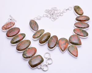 <b>925</b> Solid <b>Silver</b> Gemstone <b>Necklace</b>, Natural Amazonite Gemstone <b>Silver</b> Jewelry, Exporter <b>Silver</b> Gemstone <b>Necklace</b> Jewelry - Product Image 2